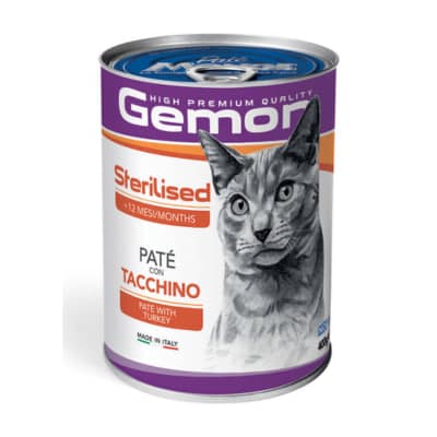 GEMON CAT — sterilizatsiya qilingan mushuklar uchun konserva pate, kurka go‘shti bilan