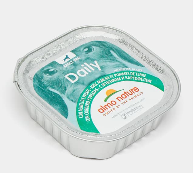 Almo Nature Daily kattalar itlar uchun qo‘y go‘shti va kartoshkali jele shaklidagi ovqat, 100 g