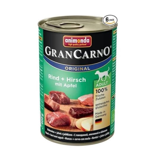 GranCarno Adult Kattalar itlar uchun kiyik go‘shti va olmali, 400 g