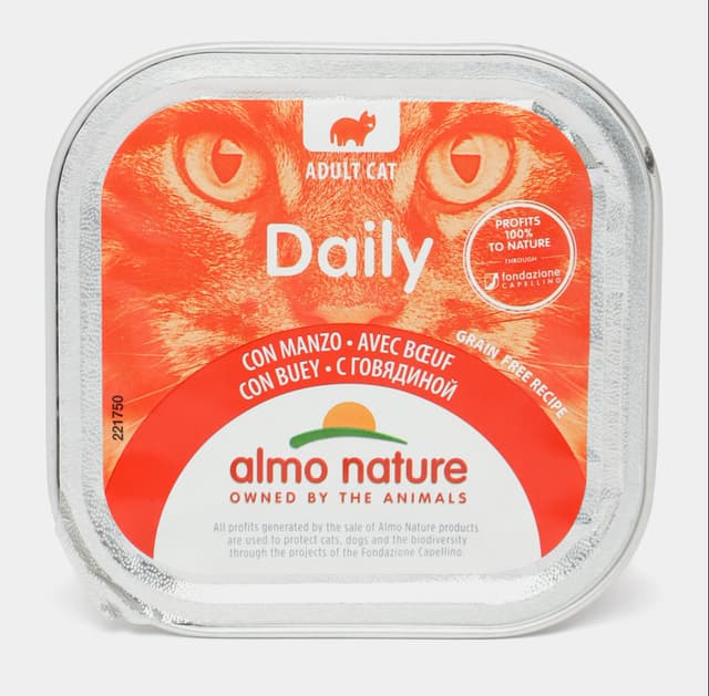Almo Nature Daily Menu mushuklar uchun mol go‘shtli pate, 100 g