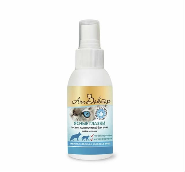 PCHELODAR KO‘Z GIGIYENASI UCHUN LOSON 100ml – “Tiniq ko‘zlar” (itlar va mushuklar uchun)