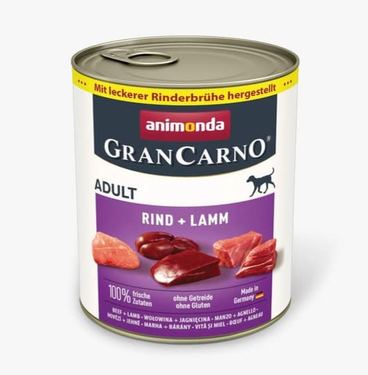 GranCarno Adult Kattalar itlar uchun mol va qo‘y go‘shti, 800 g