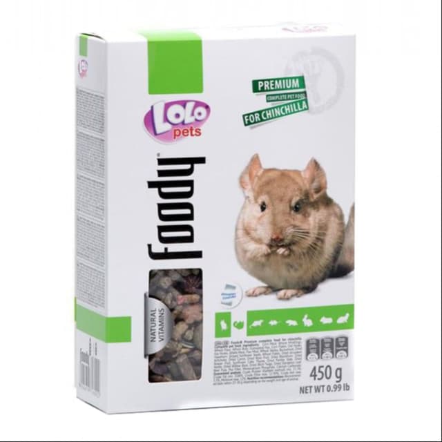 LOLO PET — shinshillalar uchun to‘liq quruq oziq, 500 g