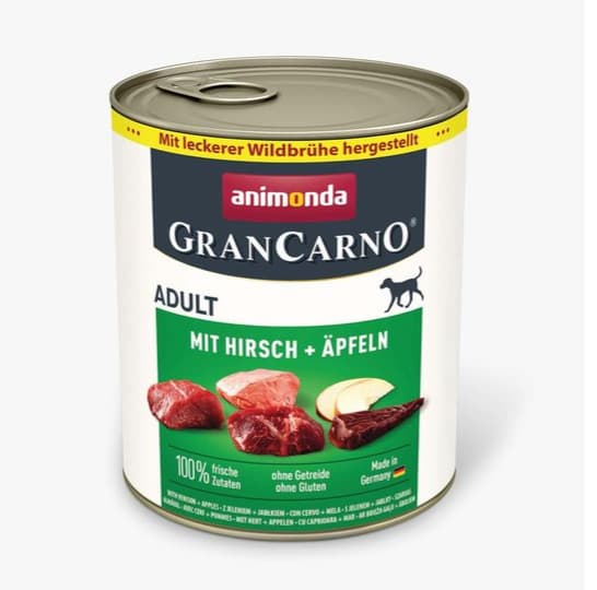 GranCarno Adult Kattalar itlar uchun kiyik go‘shti va olmali, 800 g