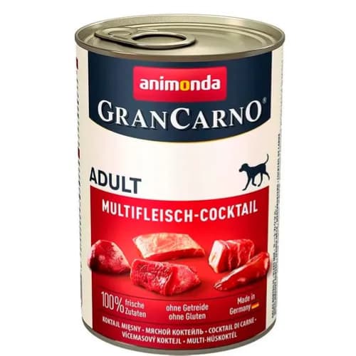 ANIMONDA DOG — katta itlar uchun nam oziq "GranCarno Adult", mol go‘shti bilan, konserva, 400 g