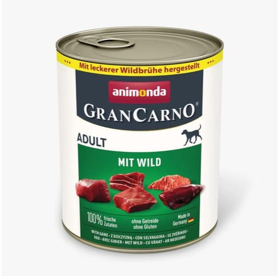 GranCarno Adult Kattalar itlar uchun yovvoyi go‘shtli, 800 g