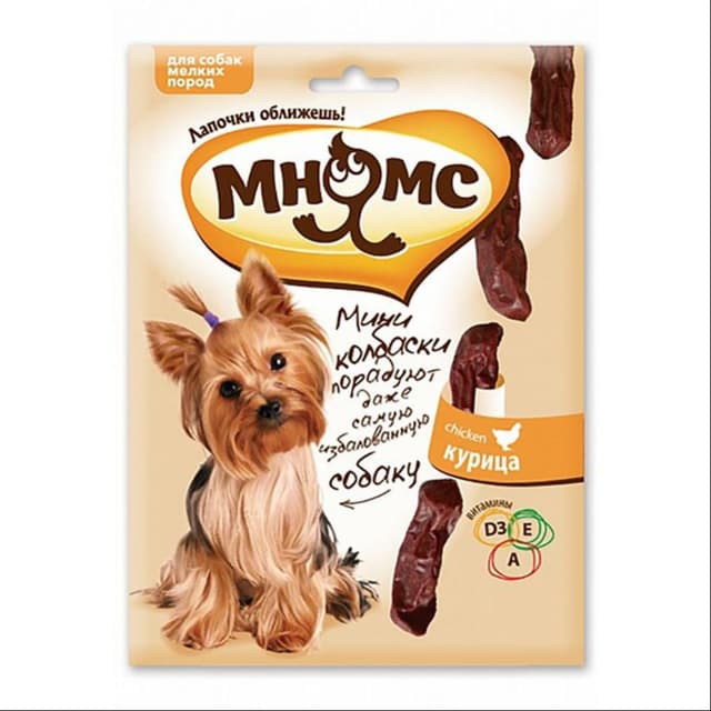 MNYAMS mini kolbasa, 75g tovuqli, kichik zotli itlar uchun