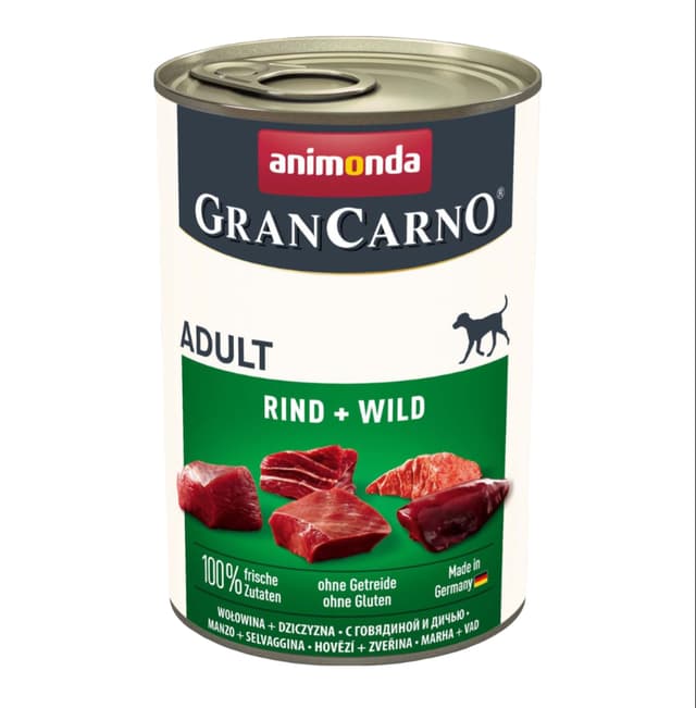GranCarno Adult Kattalar itlar uchun yovvoyi go‘shtli, 400 g