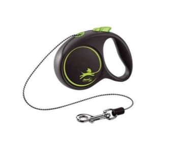Flexi Black Design M avtomatik lash — 5 metr trós, 20 kg gacha itlar uchun