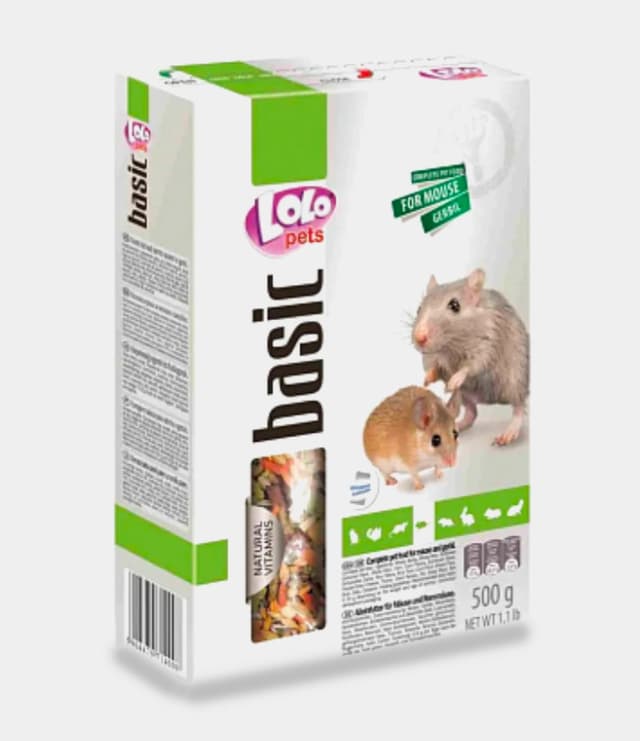 LOLO PET — sichqonlar va gerbillar uchun to‘liq quruq oziq, 500 g