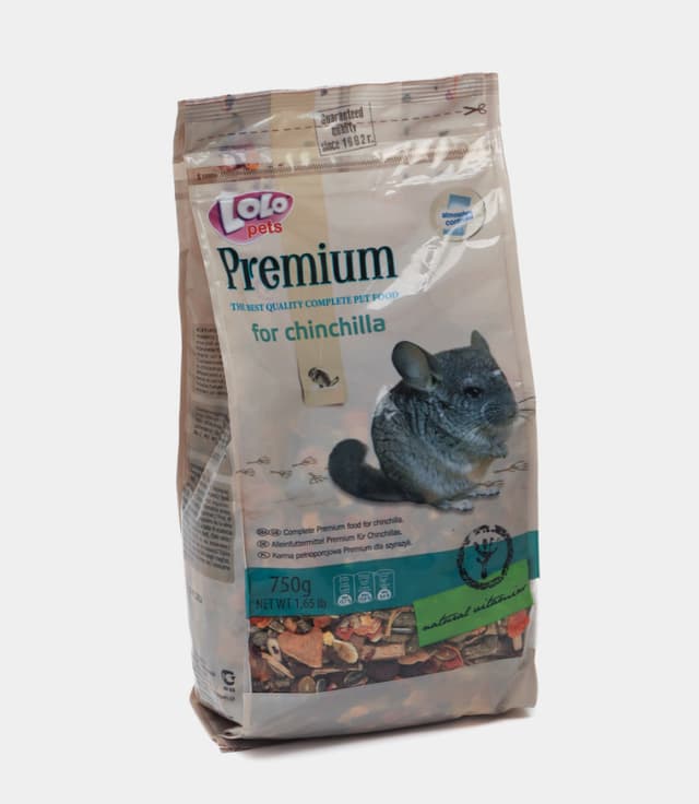 LOLO PET — shinshillalar uchun premium to‘liq quruq oziq, 750 g