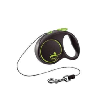 Flexi Black Design S avtomatik lash — 5 metr trós, 12 kg gacha itlar uchun